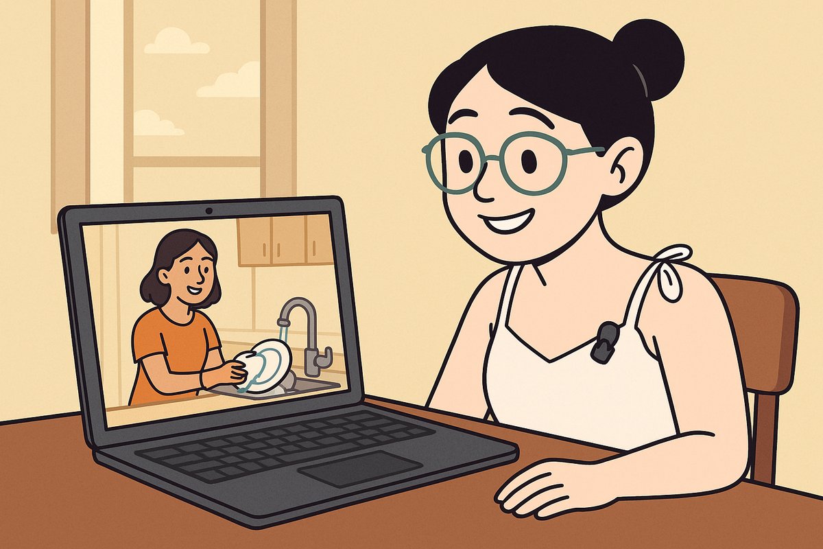Cartoon of two people working side by side